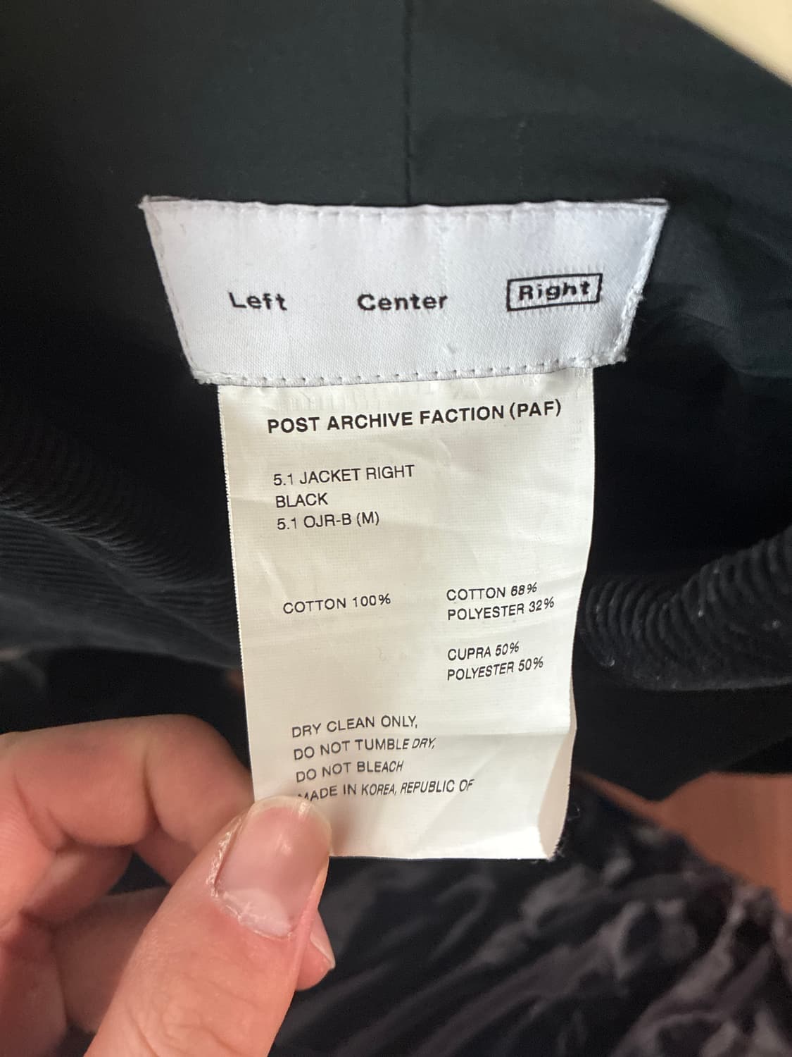 포스트 아카이브 팩션 5.1 right jacket 상품이미지2