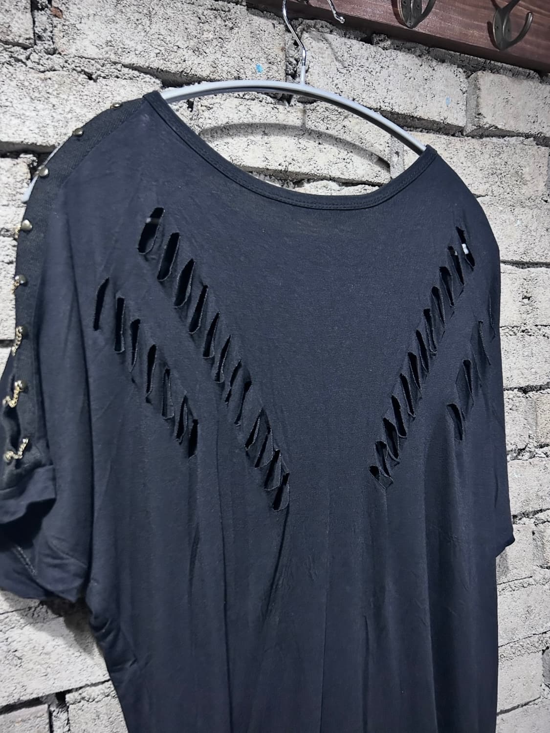 Skull Cross Chain-Shoulder Cut Out Tee 상품이미지8