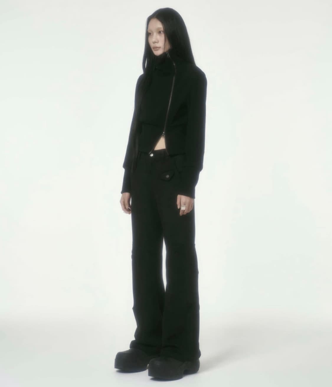 Bonnae 본네 울 크롭 집업 자켓 블랙 size1 상품이미지2