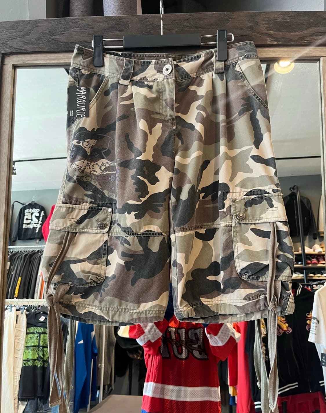 베티붑 진스 카키 카모플라쥬 핀턱 투턱 카고포켓 y2 상품이미지1