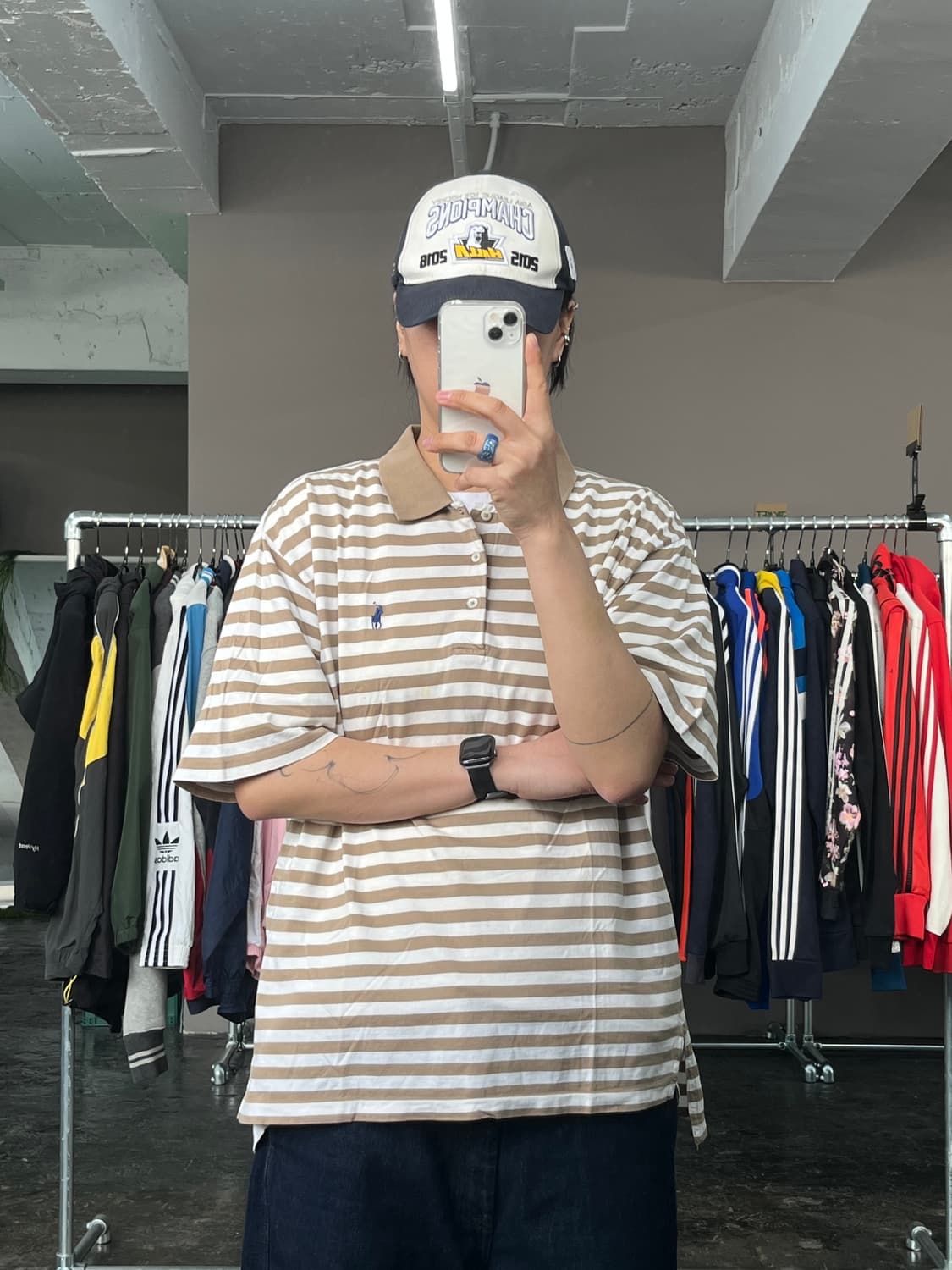 폴로 랄프로렌 스트라이프 카라 반팔 티셔츠  상품이미지1