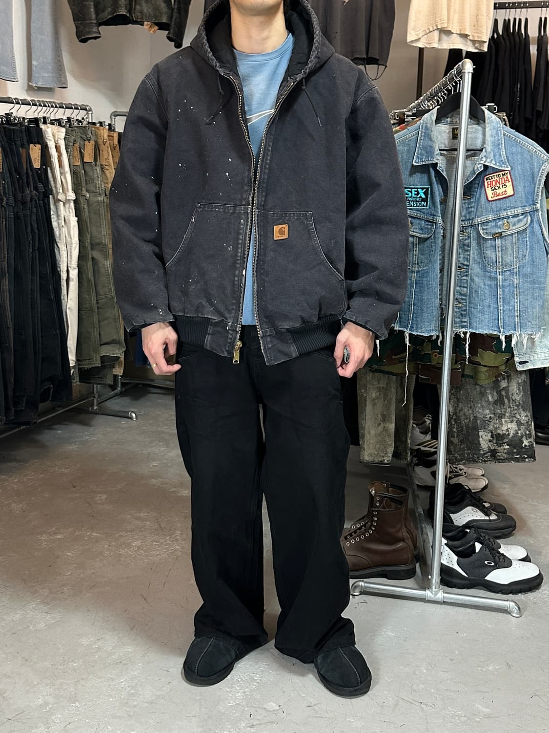 OG 칼하트 J130 BLK 액티브 자켓 칼하트 후드 자켓 상품이미지2