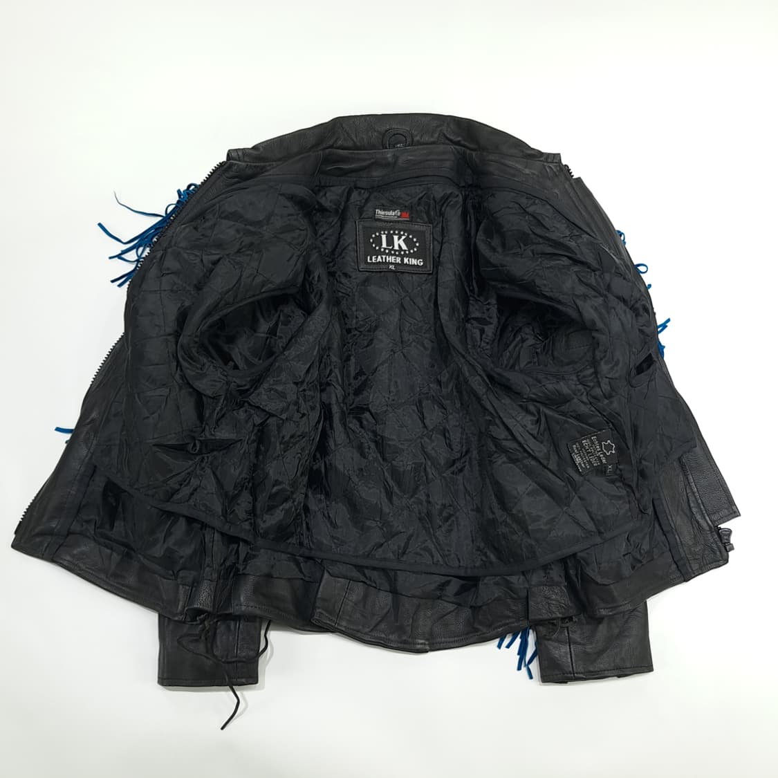 CN388 XL Leather King 빈티지 블루프린지 웨스턴 가죽자켓 상품이미지6