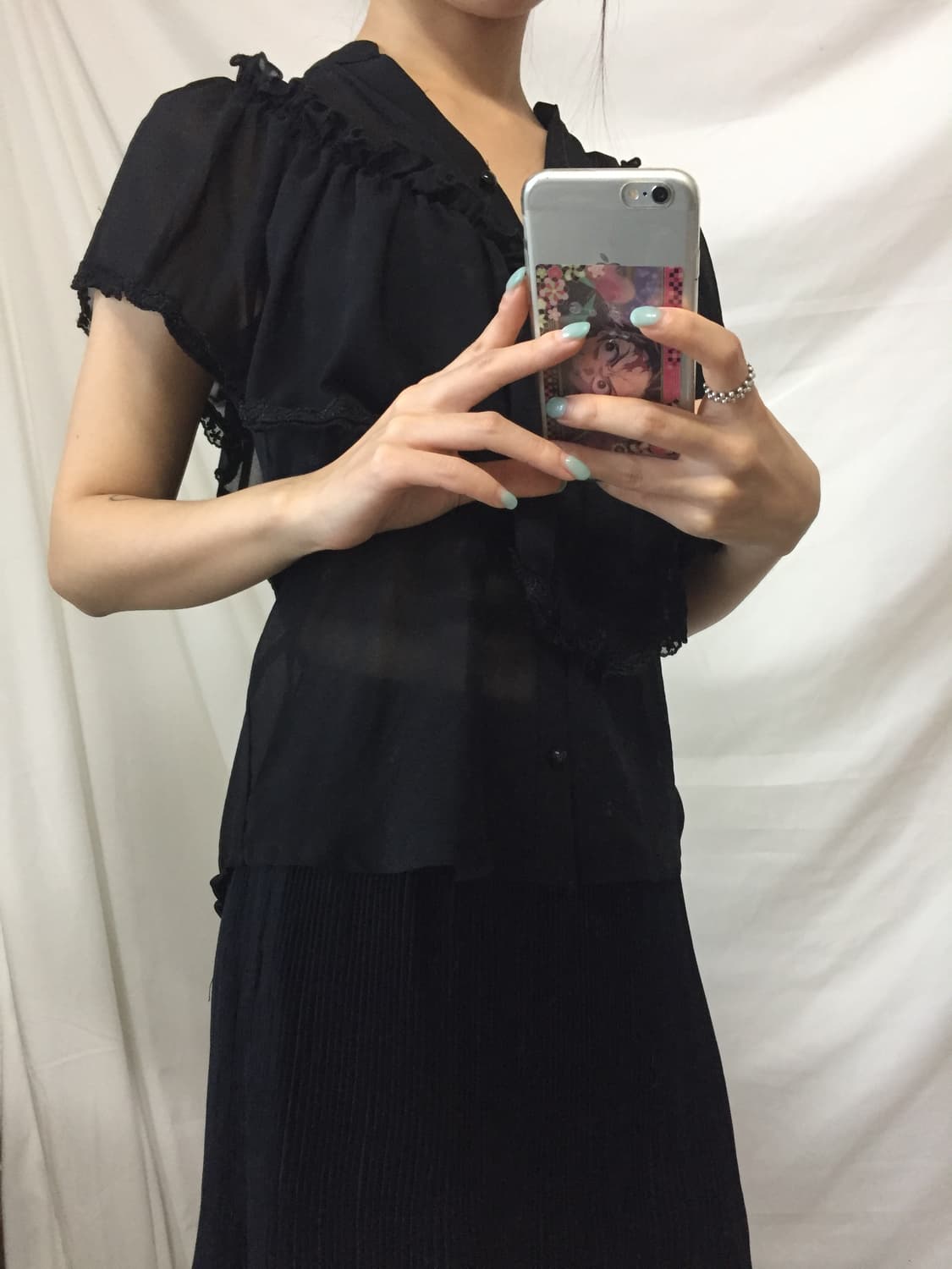 프릴 시스루 블라우스 상품이미지9