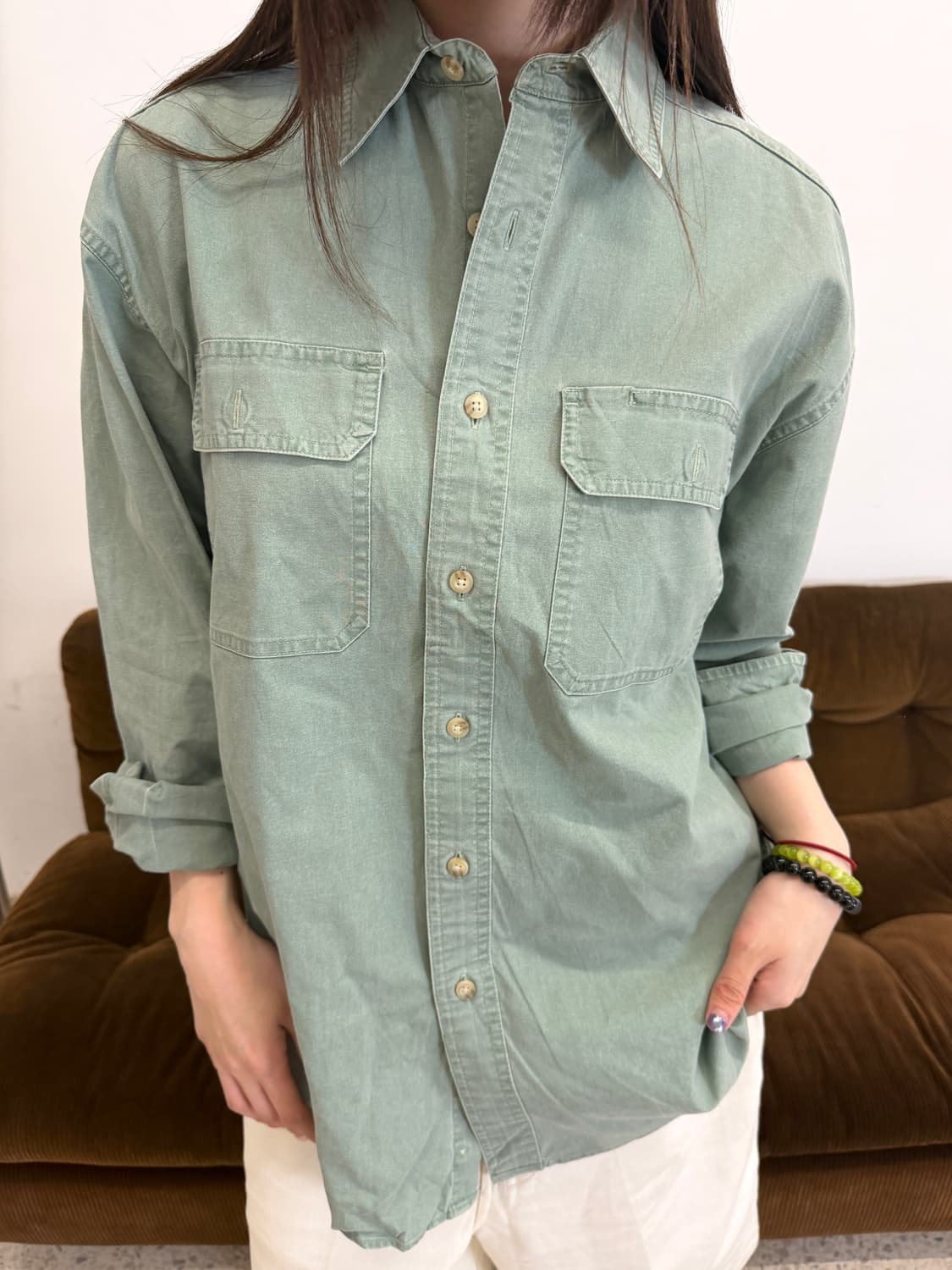 L.L.Bean 빈티지 코튼 워크 셔츠 상품이미지3