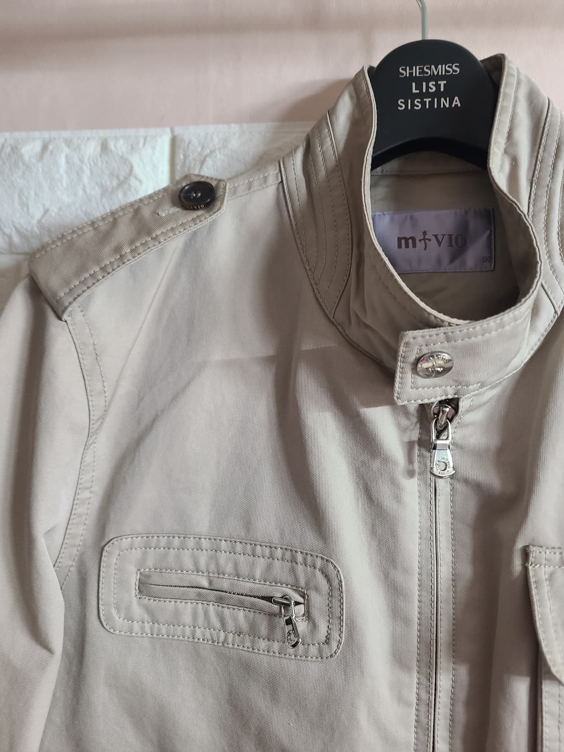 m+vio 남성 면 자켓 베이지색(95) 상품이미지2