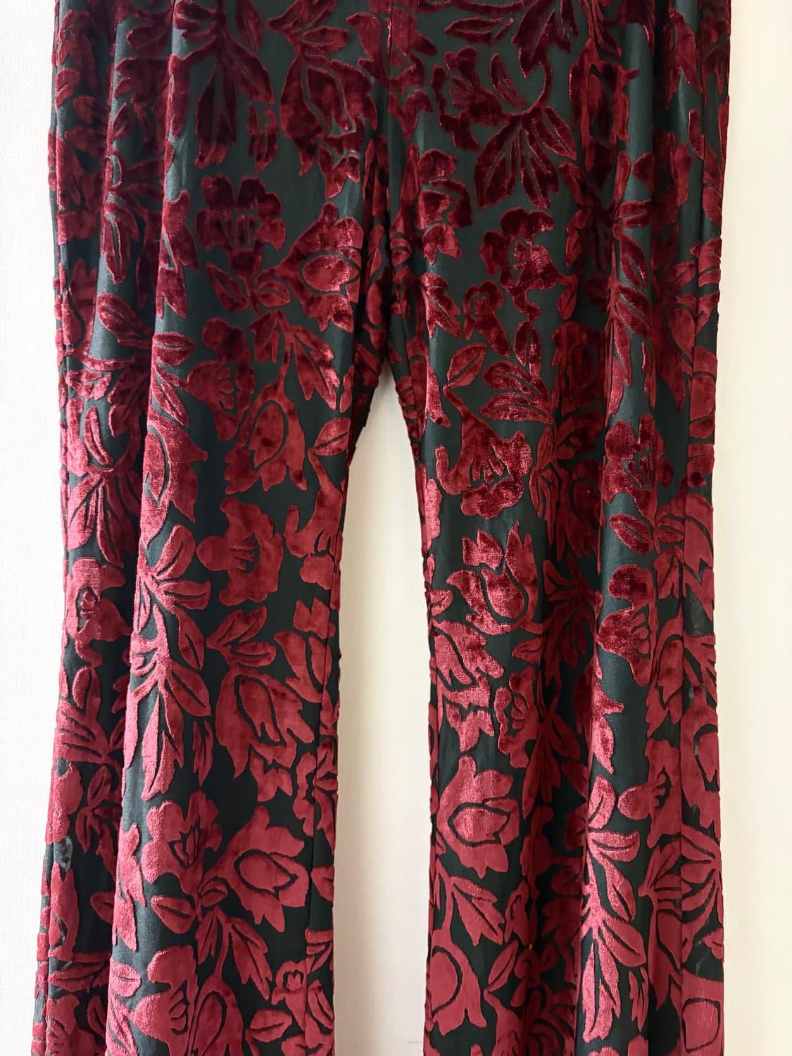 플레어 버건디 벨루어 팬츠 상품이미지3