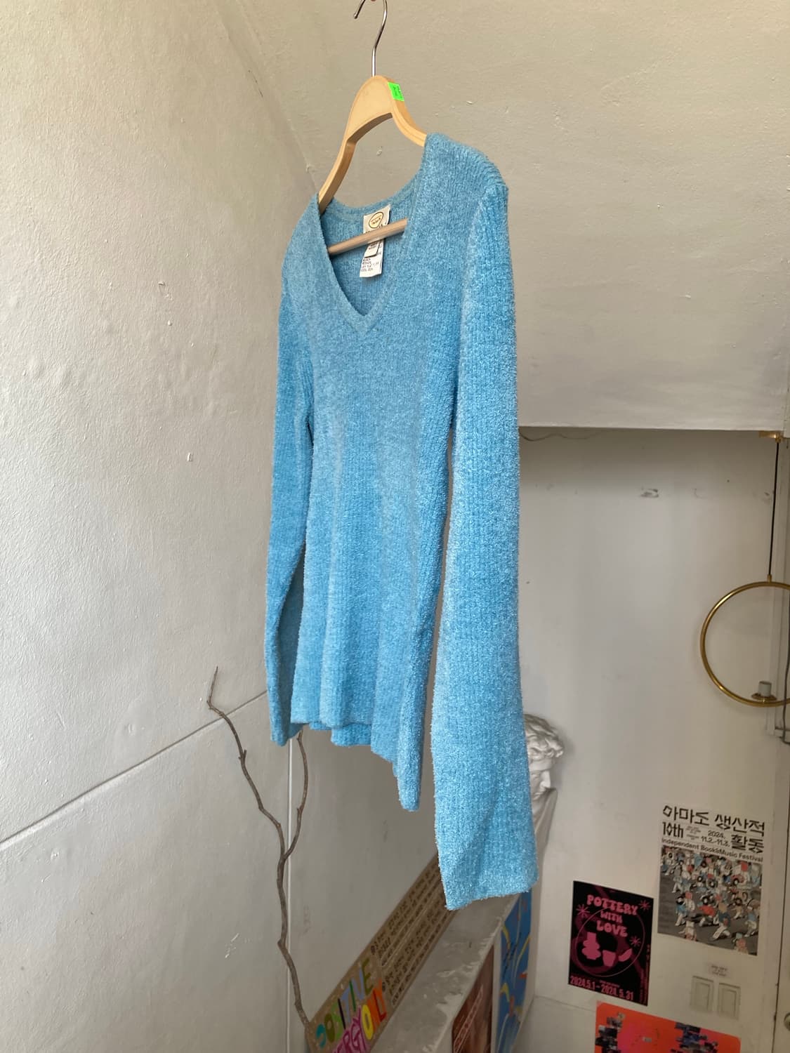 탈봇 TALBOTS 스카이블루 브이넥 니트 상품이미지4