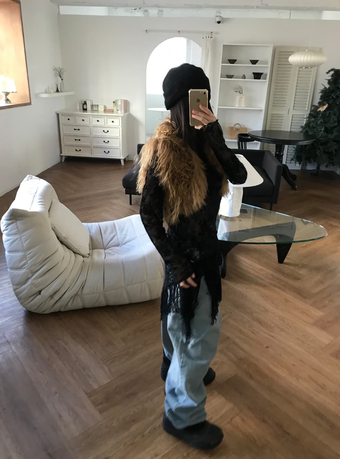  vintage brown fur vest 상품이미지2