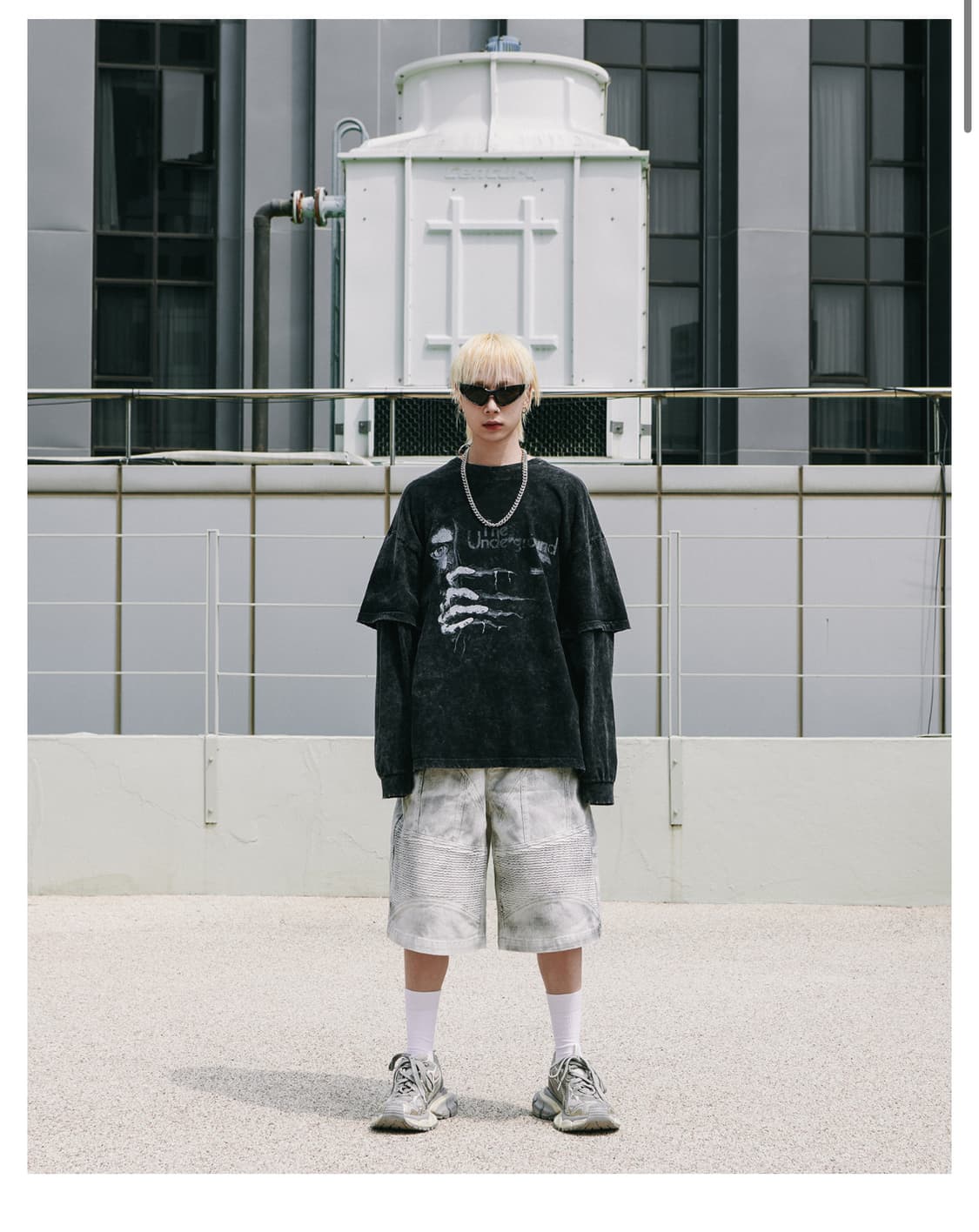 로어링라드 Racing bermuda denim pants_Dirty w 상품이미지1
