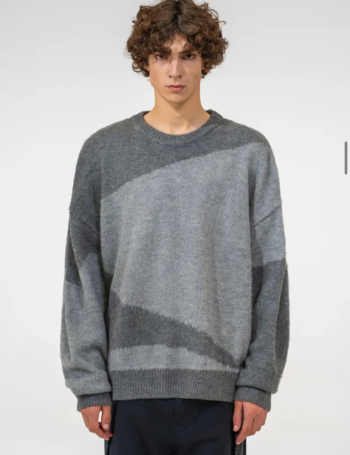 비바스튜디오 BLOCK ROUND KNIT [GRAY] L사이즈 상품이미지2