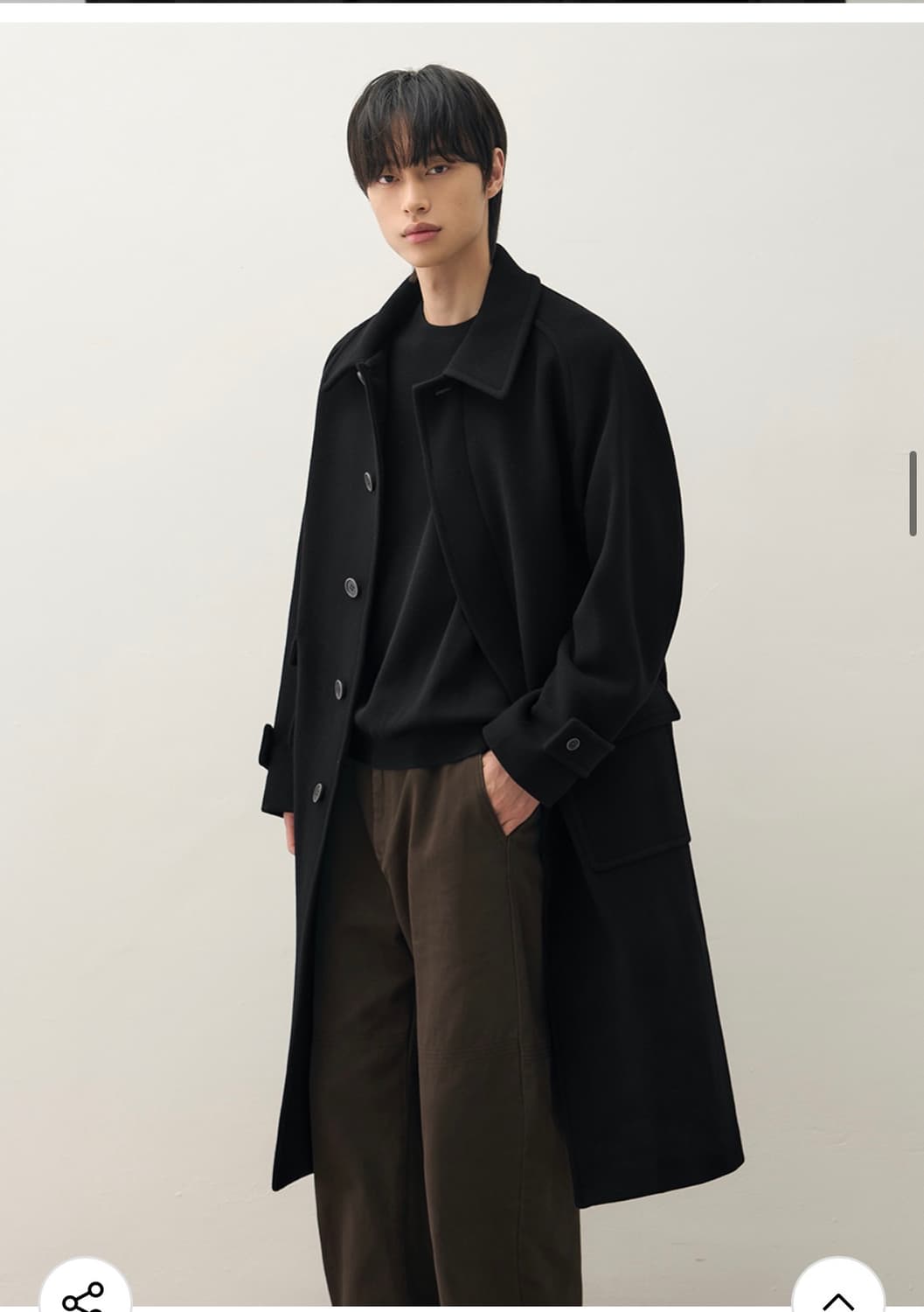 (새상품)(XL) 드로우핏 컨사이즈 울 원더 발마칸 코트 BLACK 판매 상품이미지7