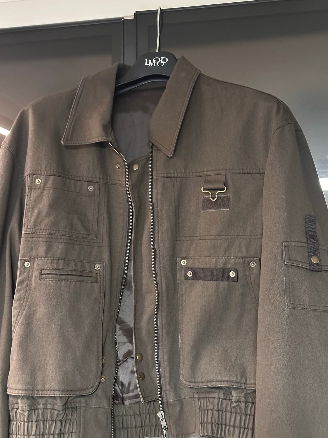 LMOOD 엘무드 워크 포켓 치노 블루종 자켓 브라운 48 상품이미지1