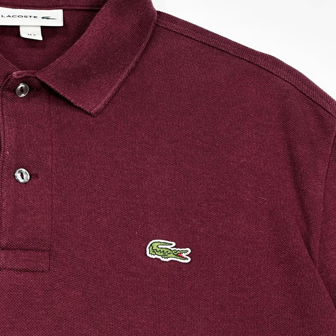 라코스테 크록 버건디 카라 긴팔티셔츠 (L) 상품이미지3
