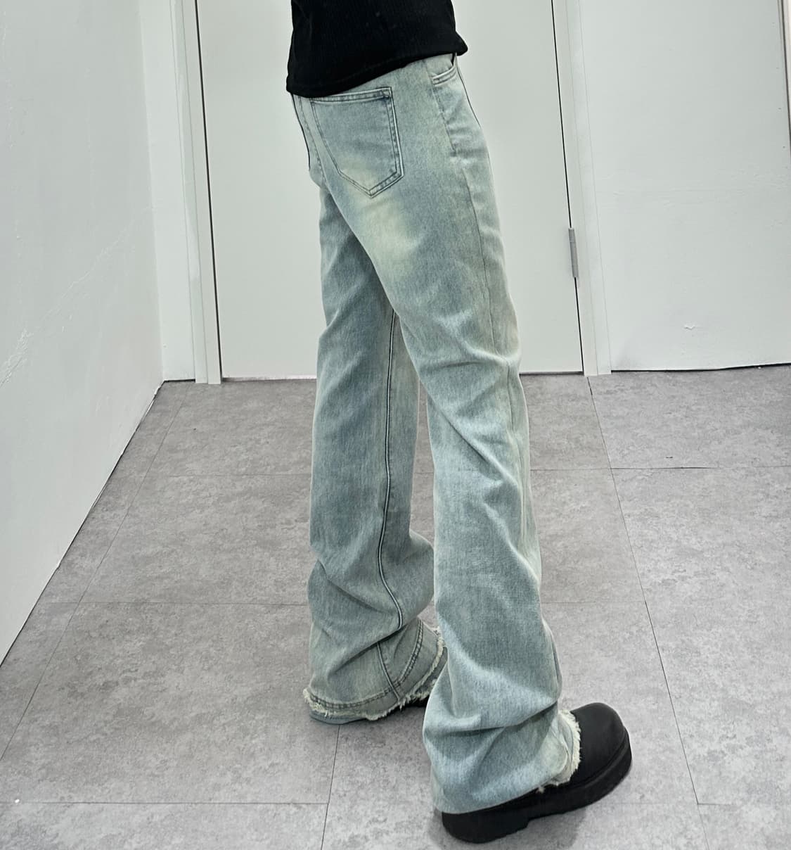 Vintage distressed flare denim pants 상품이미지3