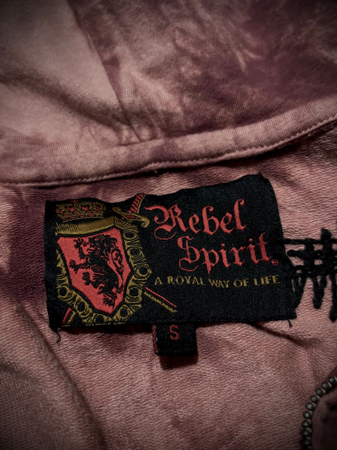 Rebel Spirit 플뢰르 드 리스 프린팅 레드 타이다이 후드집업 상품이미지9