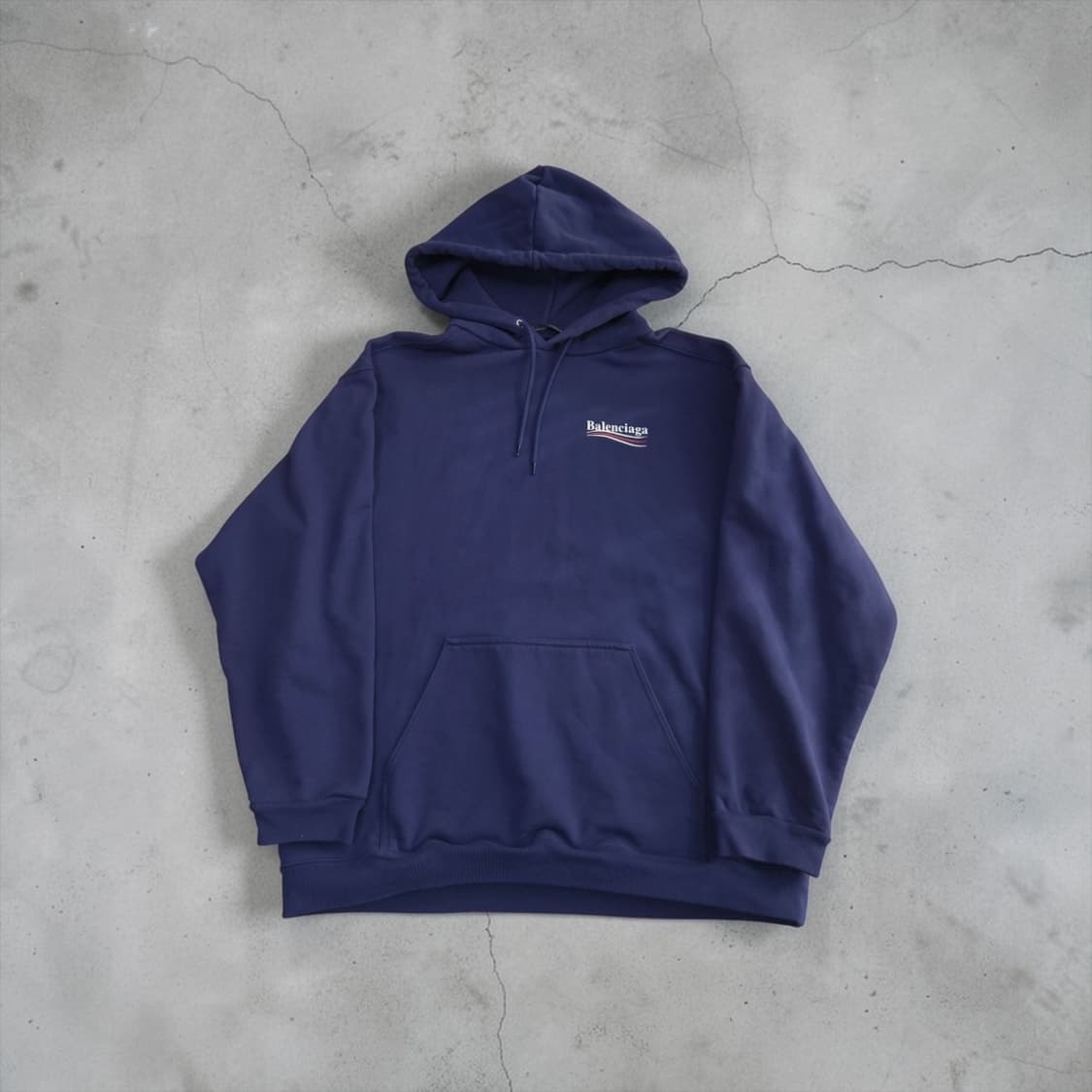 XL / 발렌시아가 자수 웨이브 로고 후드티 상품이미지2