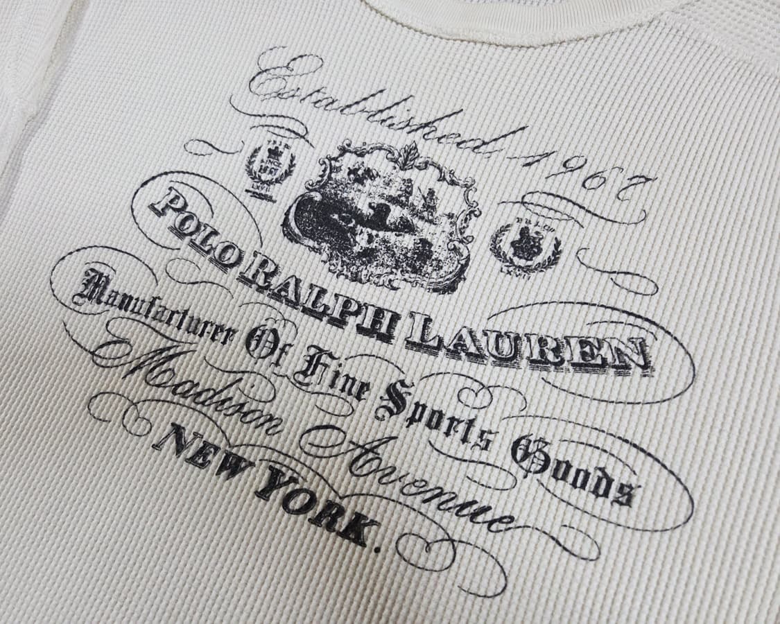 폴로 랄프로렌 희귀 RL&CO 라벨 와플 롱슬리브 상품이미지4