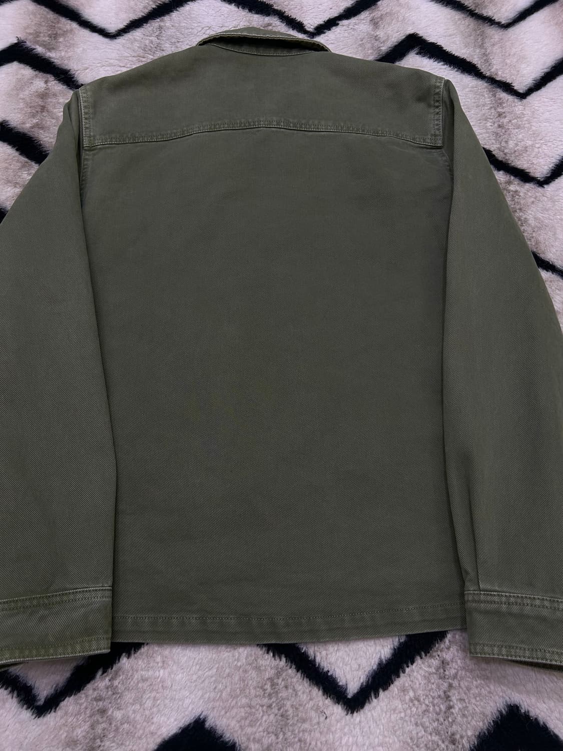 [한국L]ZARA 빈티지 워시드 데님 집업/카키/릴렉스드 핏 상품이미지4