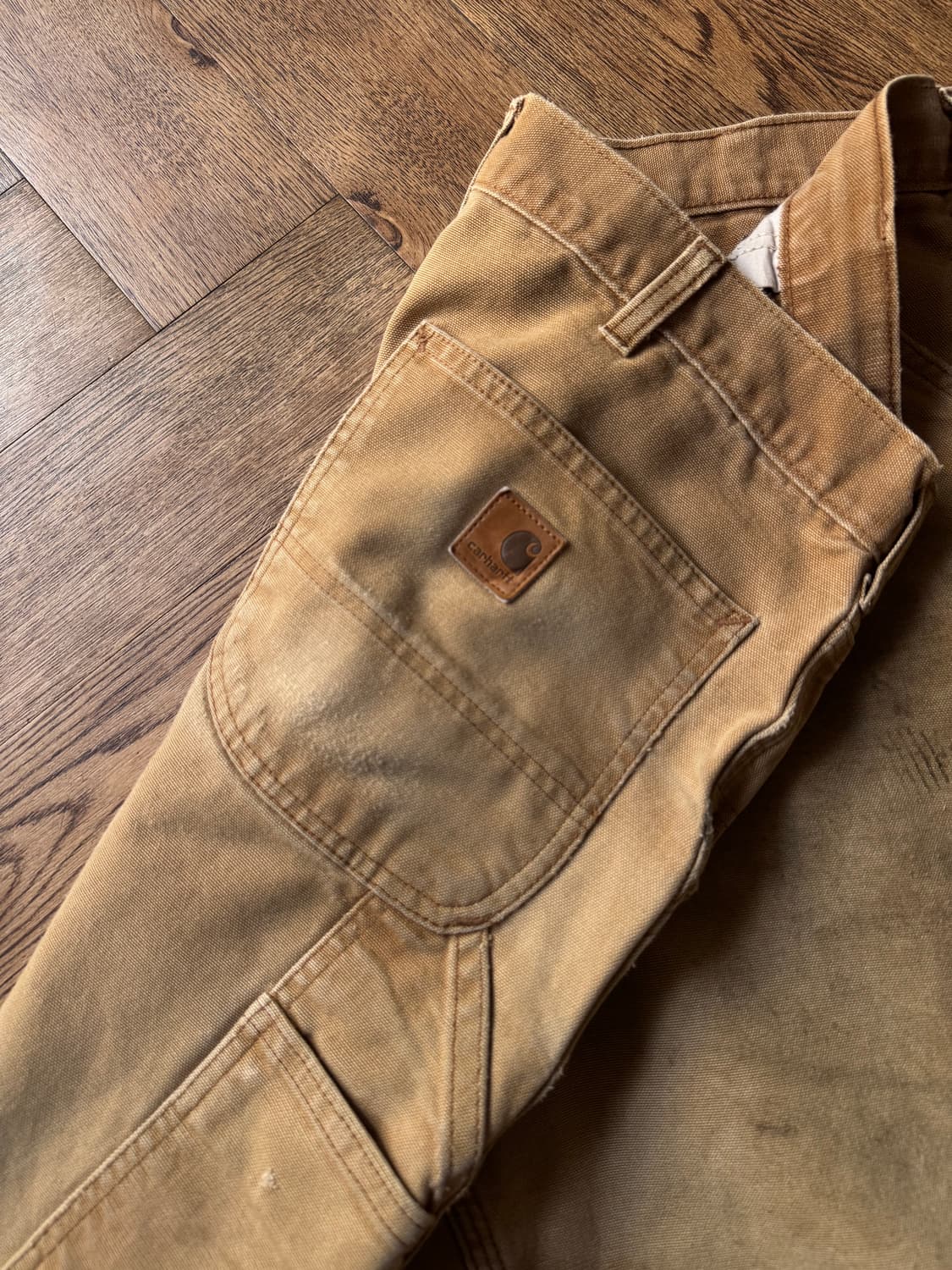 [36]칼하트 USA 더티 페이딩 브라운 싱글니 카펜터 워크 팬츠 상품이미지5