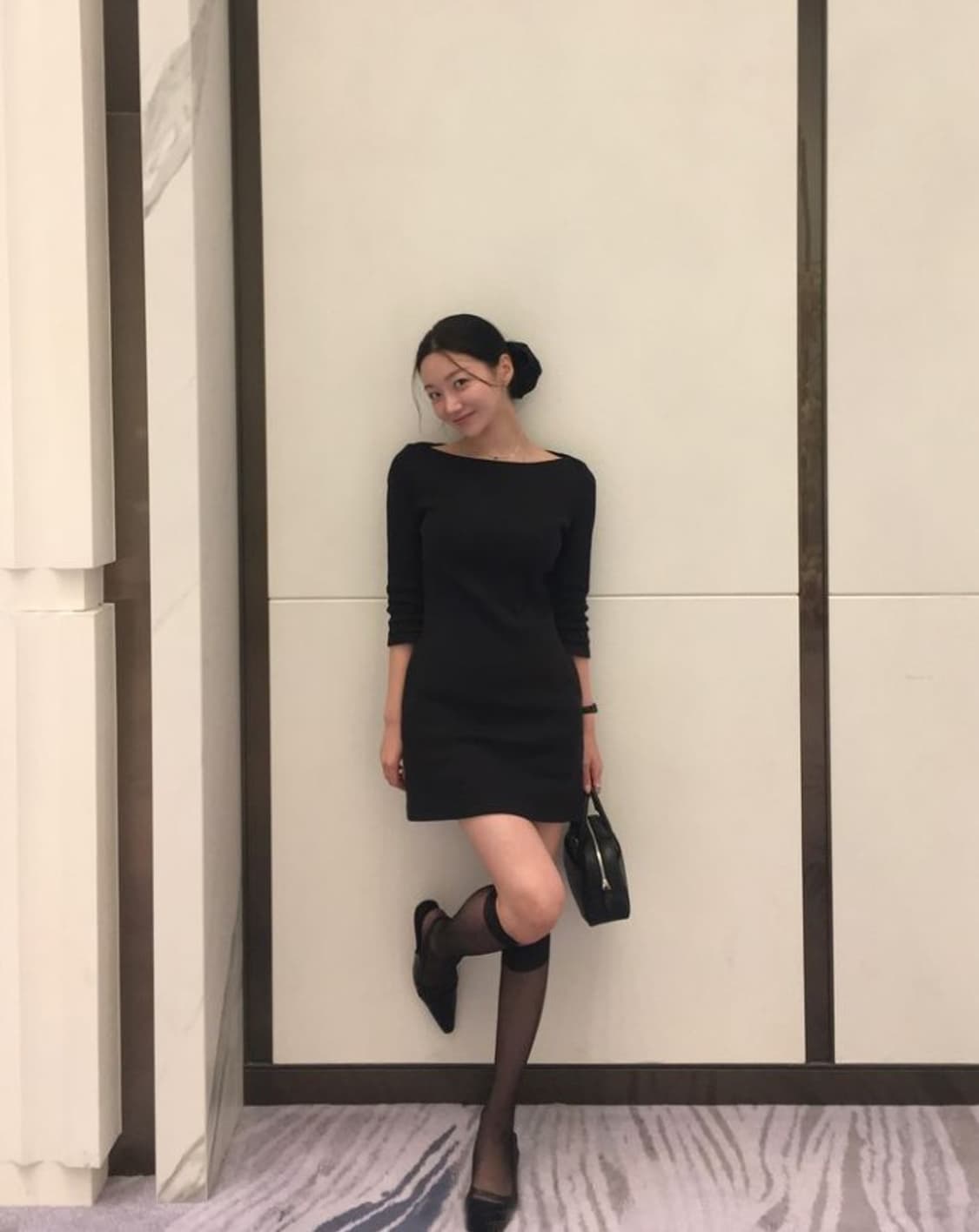 킨더살몬 원피스 Boatneck Little Dress Black 상품이미지1