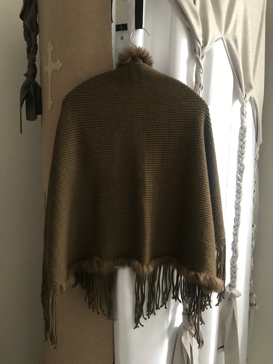 vintage brown fur tassle cape 상품이미지8