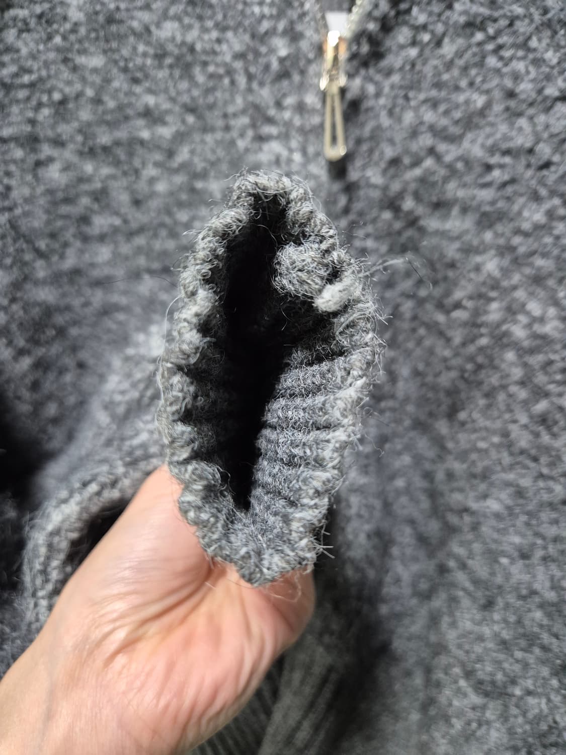 C.Ning 빅카라 니트 집업 그레이 상품이미지5