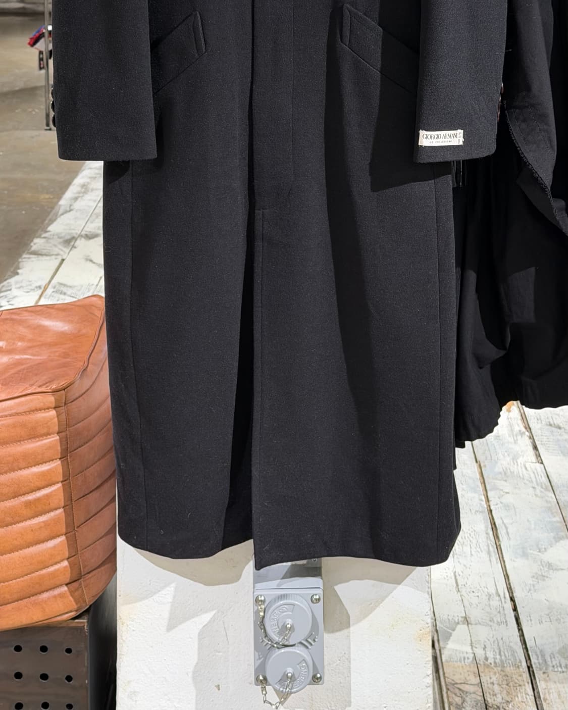조르지오 아르마니 블랙 울 블랜드 롱 코트 상품이미지5