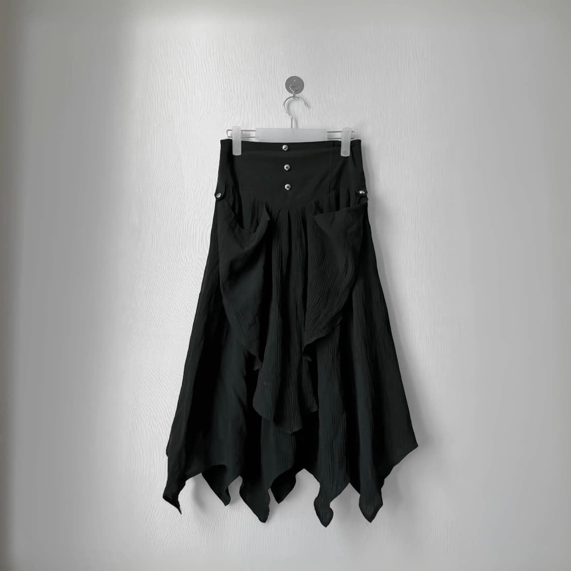 아카이브 드레이프 레이어드 셔링 견장 스터드디테일 롱스커트 치마 락시크 상품이미지1