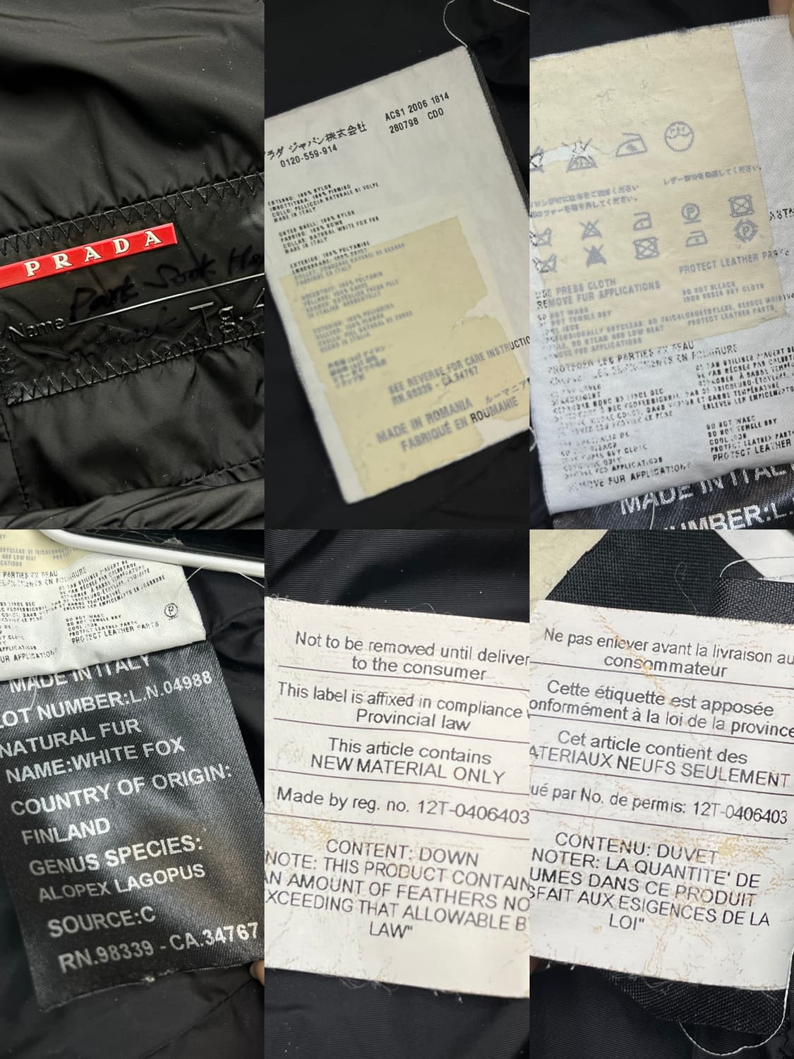 프라다 06a/w 화이트 다운 푸퍼 상품이미지9