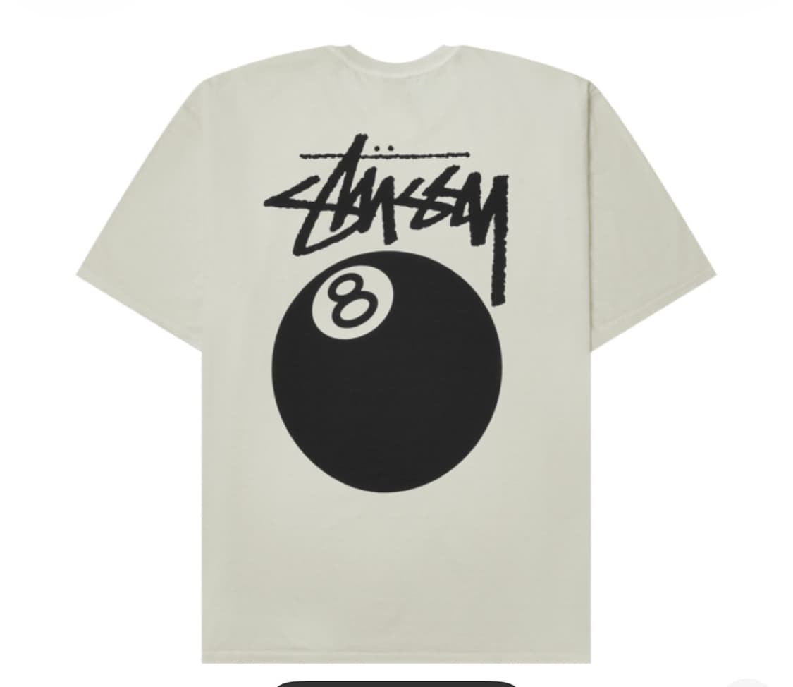 스투시 8볼 피그먼트 다이드 티셔츠 내츄럴 m사이즈 상품이미지1