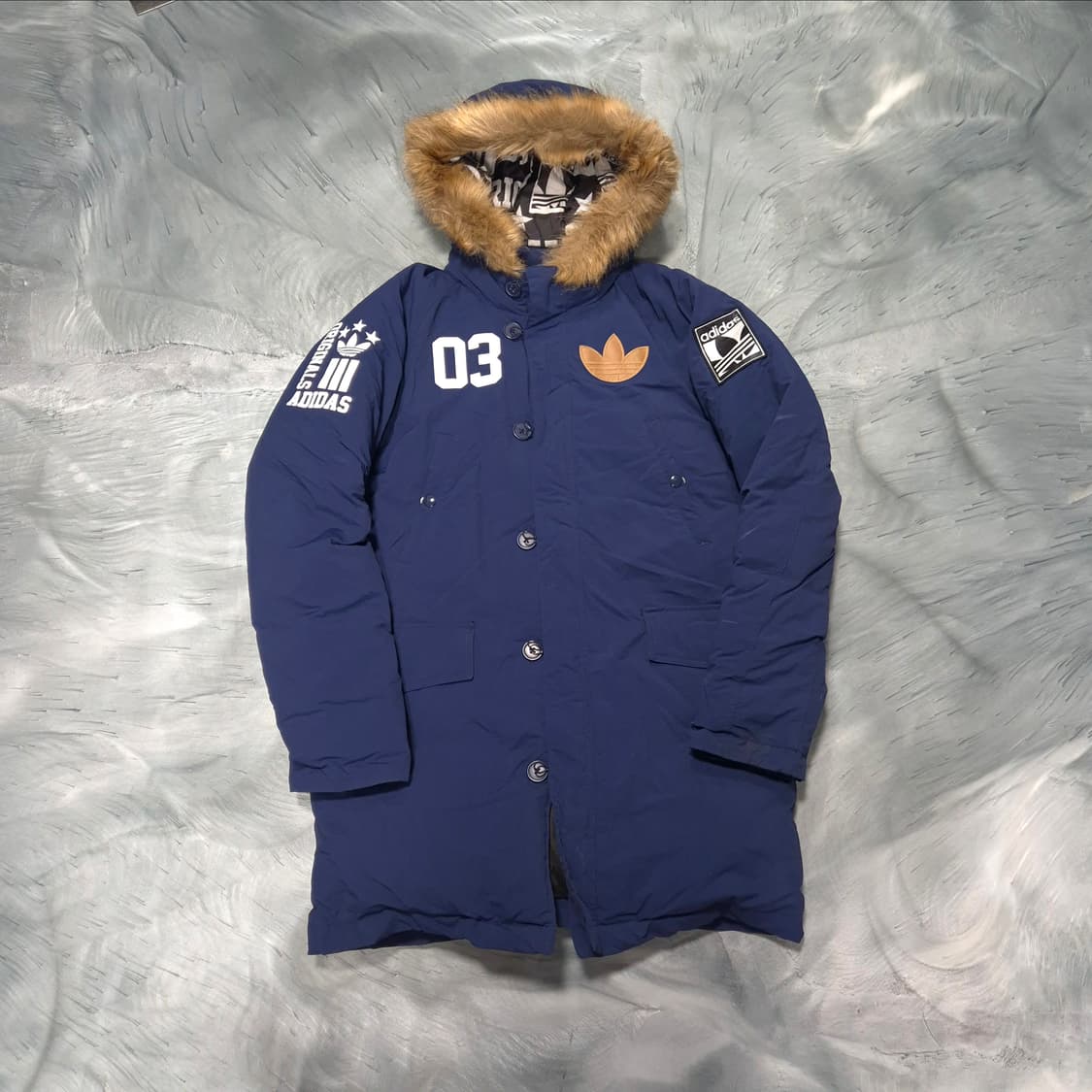 아디다스 불꽃 패치 덕 다운 야상 패딩 105 상품이미지1