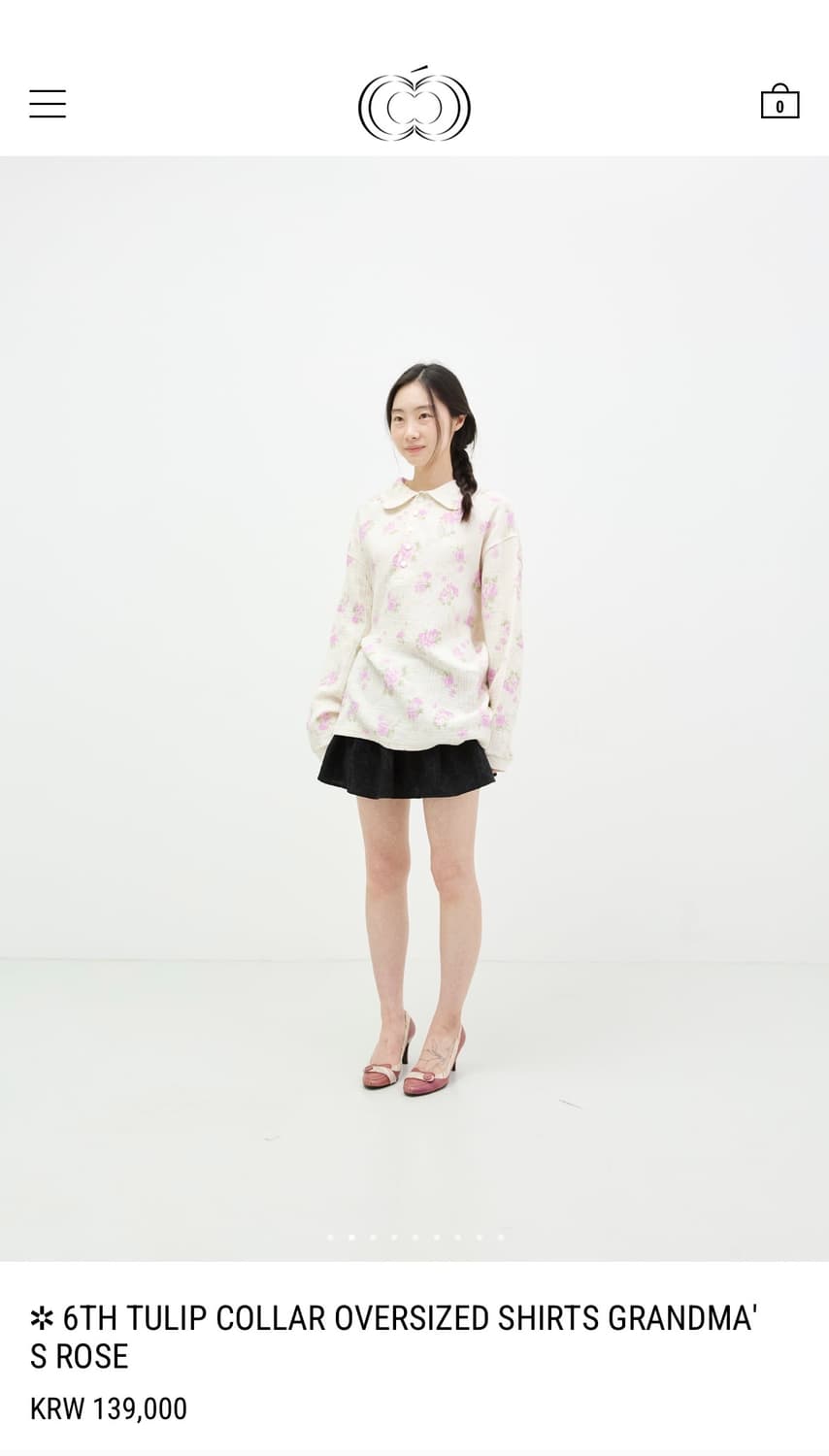 콜로신스 튤립 카라 오버사이즈 셔츠 상품이미지2