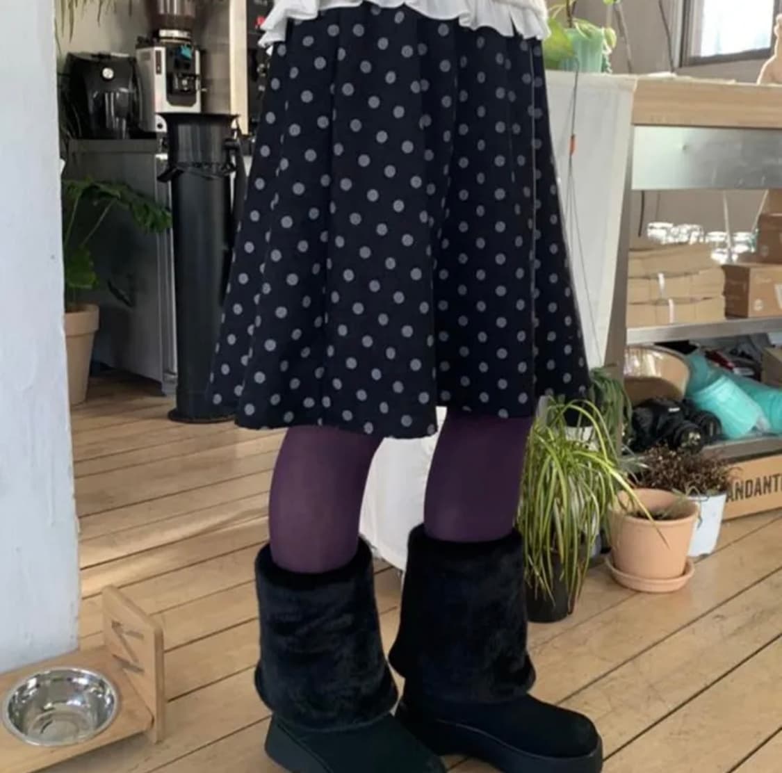 도트 미디스커트 레이어드 스커트 상품이미지1