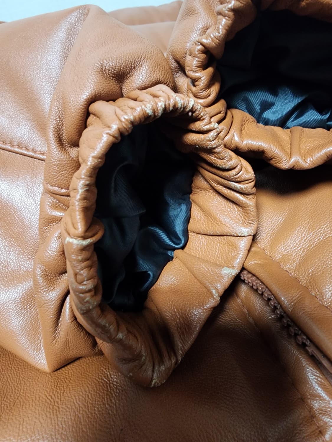 빈티지 Schott N.Y.C. 브라운 레더 다운 패딩 상품이미지3