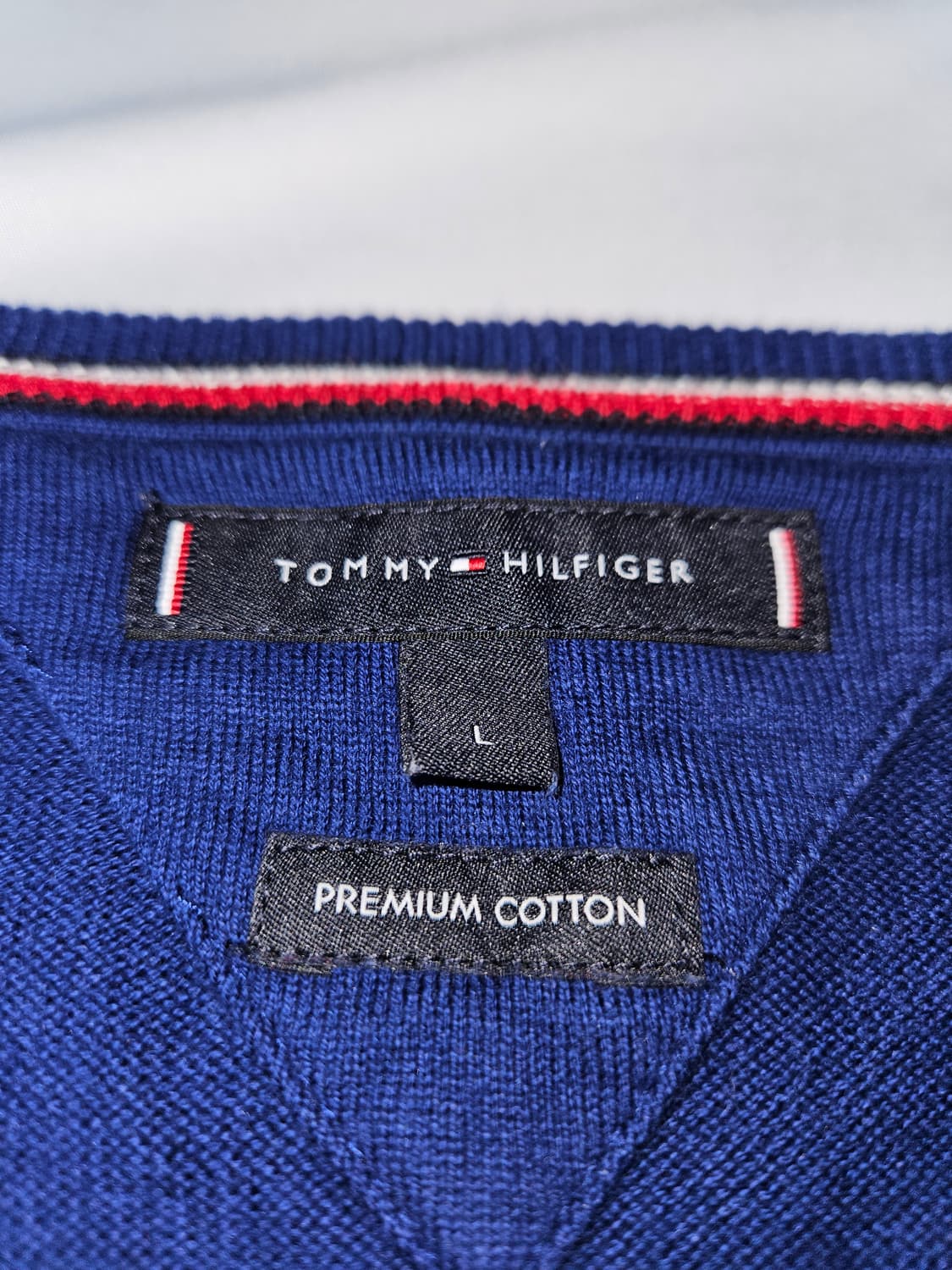 타미힐피거 소프트 프리미엄 코튼 니트 블루 L 상품이미지2