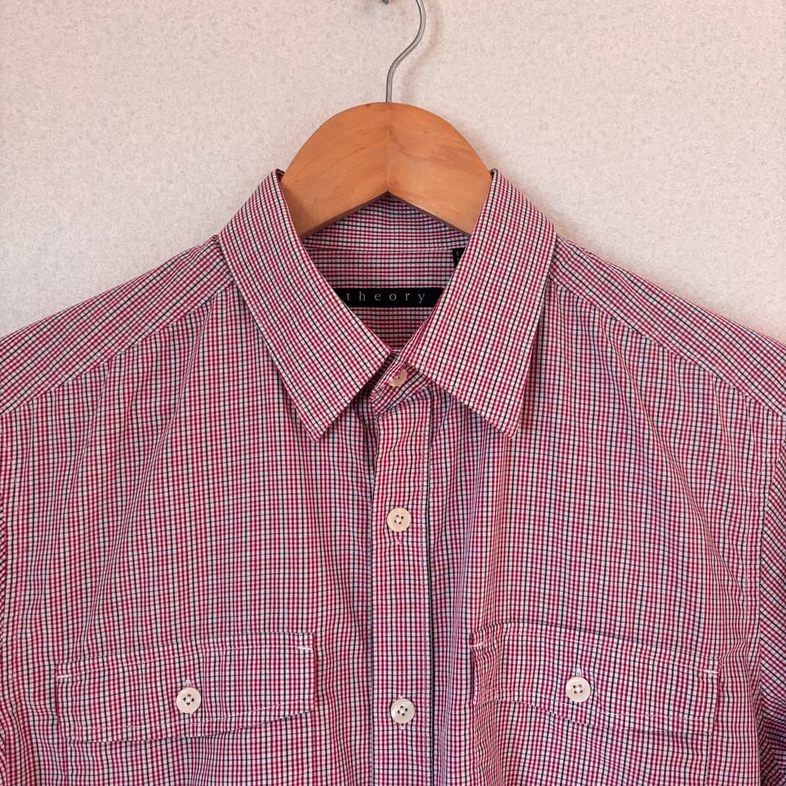 띠어리 S 캐주얼 체크 셔츠 남방 슬림 실루엣 상품이미지2