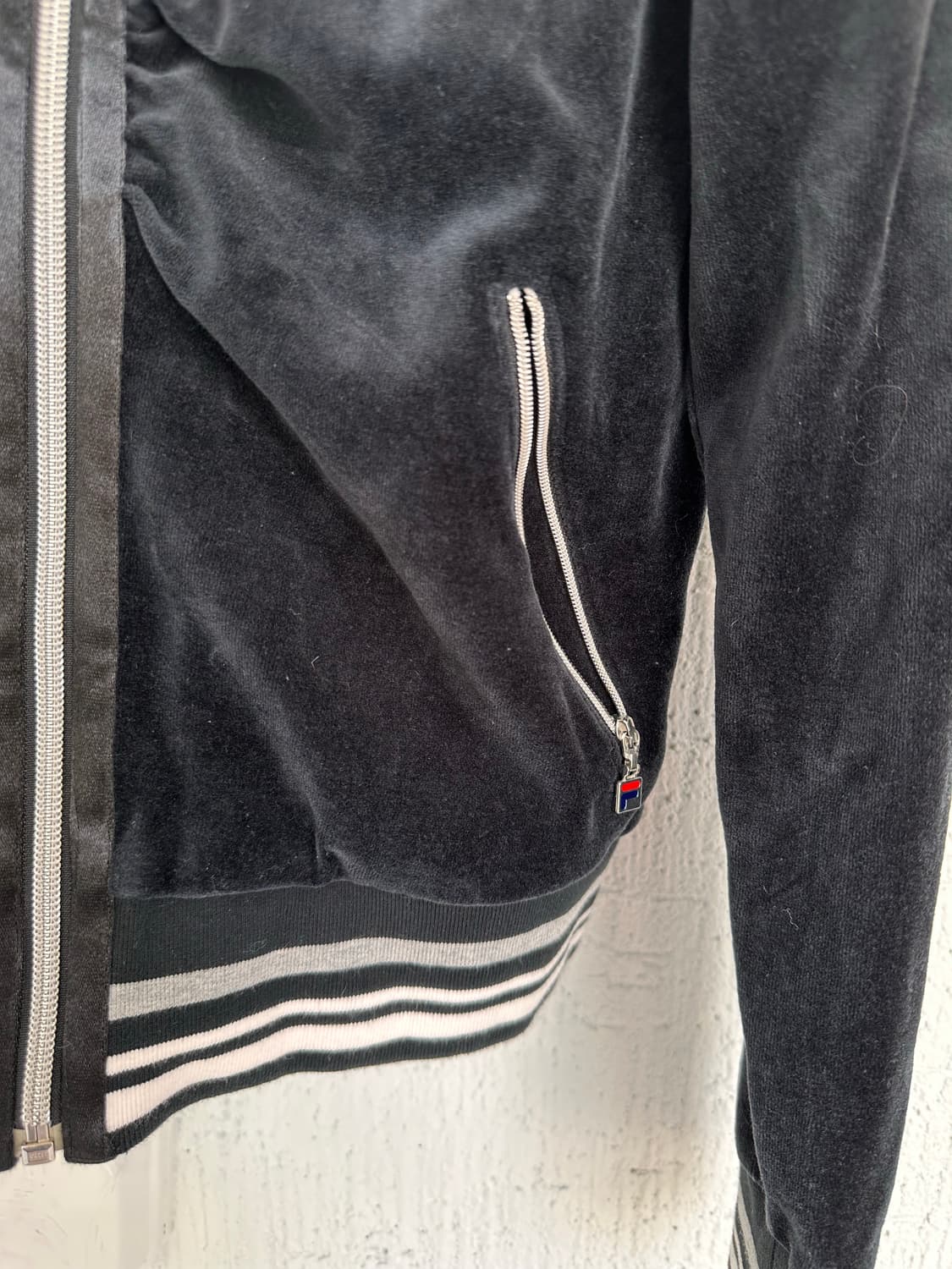 FILA navy velour zip-up jacket 상품이미지8