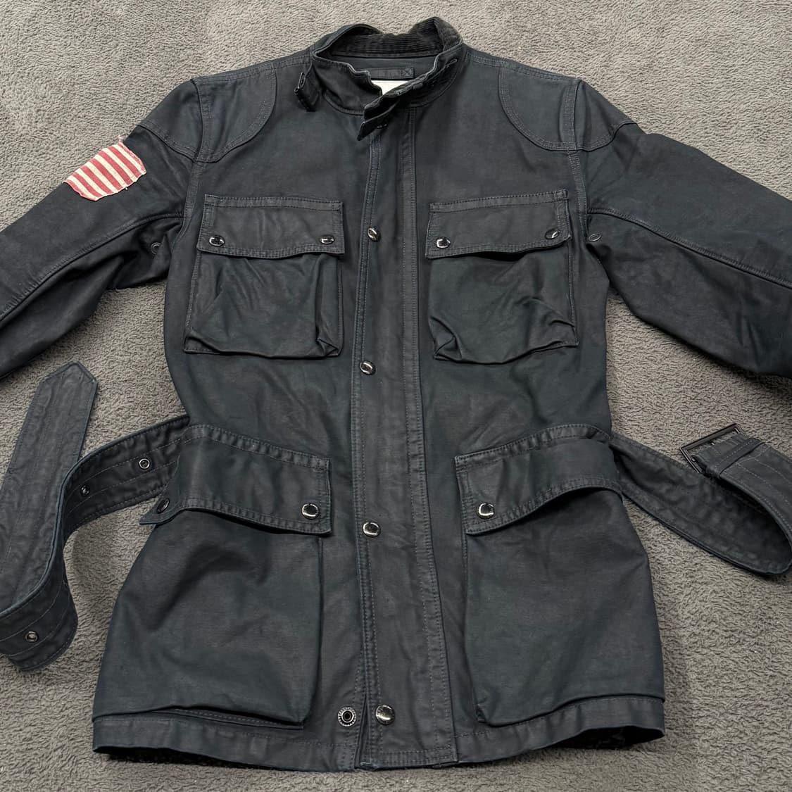 [정품/XS] 데님앤서플라이 오일클로쓰 벨티드 자켓 c1 상품이미지3