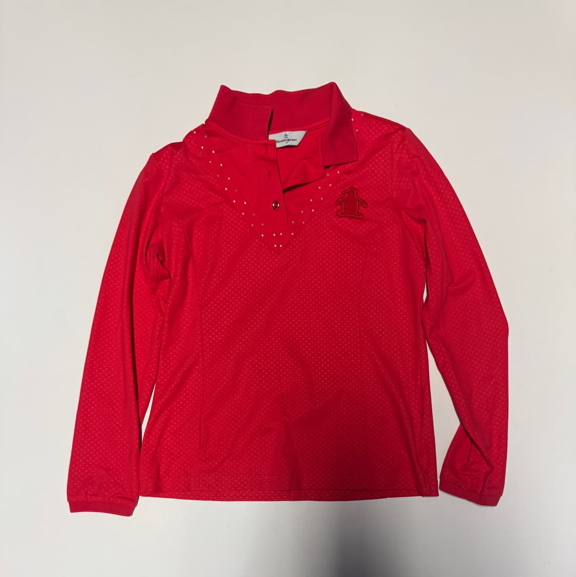 정품 여성 먼싱웨어 골프 기능성 도트 긴팔 카라 티셔츠 상품이미지1