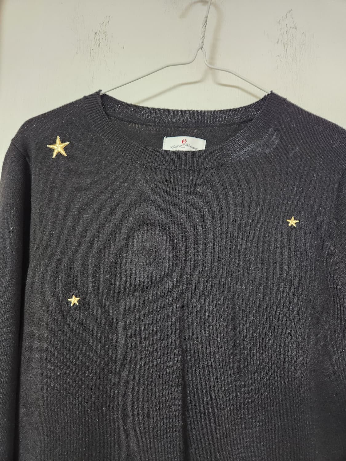 블랙 별 패턴 니트 90 상품이미지2