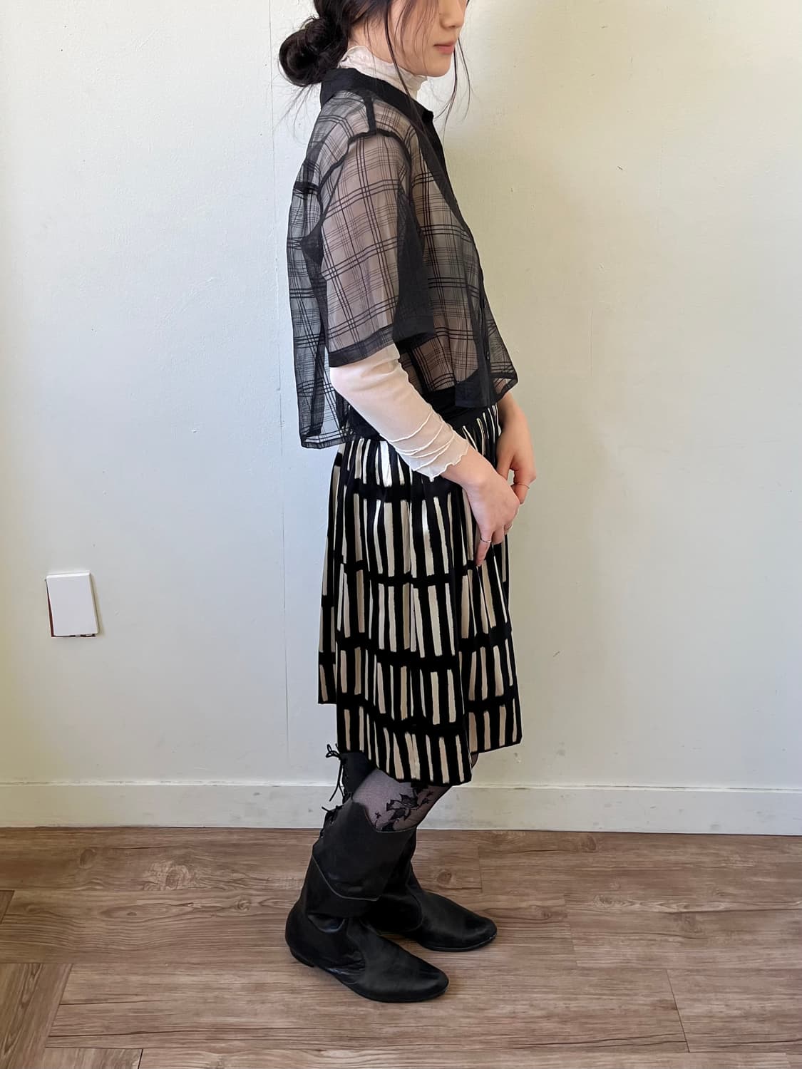 DKNY 패턴 실크 스커트 상품이미지5