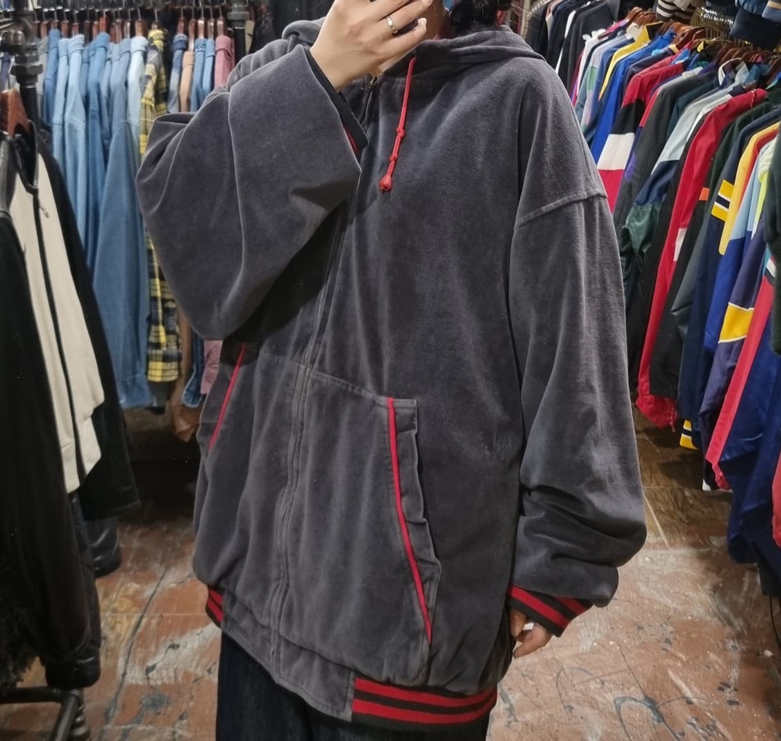 [Hi] vtg 빈티지 벨벳 져지 그레이 상품이미지4