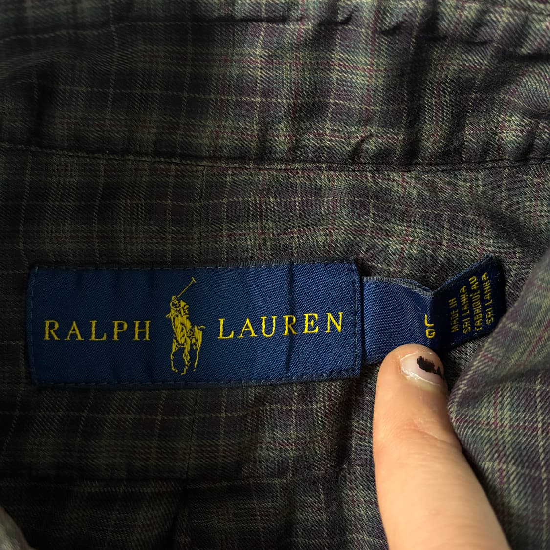 Polo  폴로 랄프로렌 자수 코튼 브라운 체크 셔츠  상품이미지3