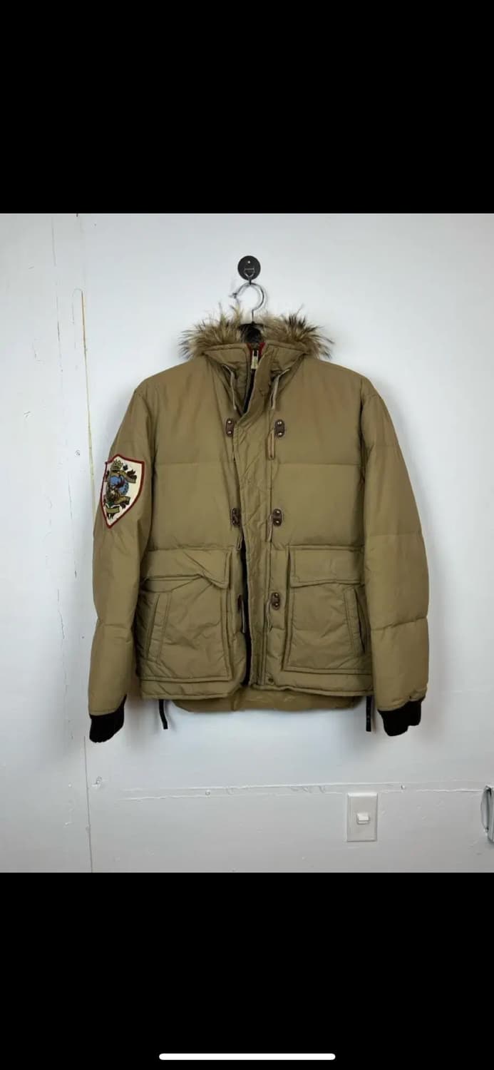 P000 디스퀘어드2 베이지 라쿤퍼후드 다운 자켓 L 상품이미지1