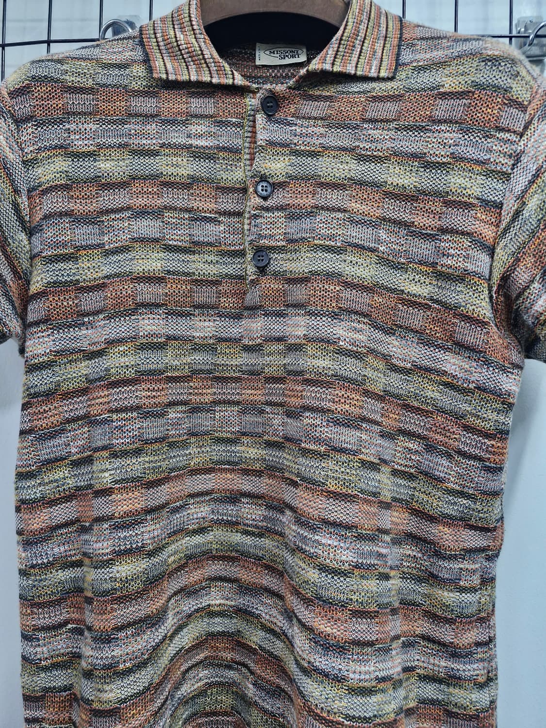 95M 미쏘니 스포츠 빈티지 반팔 카라 니트. 상품이미지4