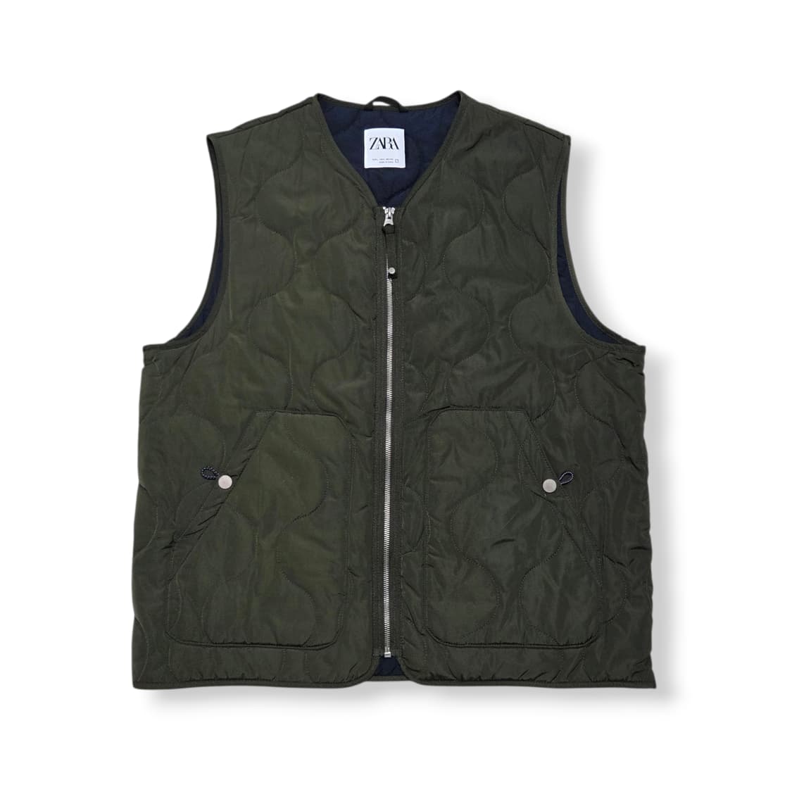 자라 ZARA 퀼팅 조끼 카키색 상품이미지1