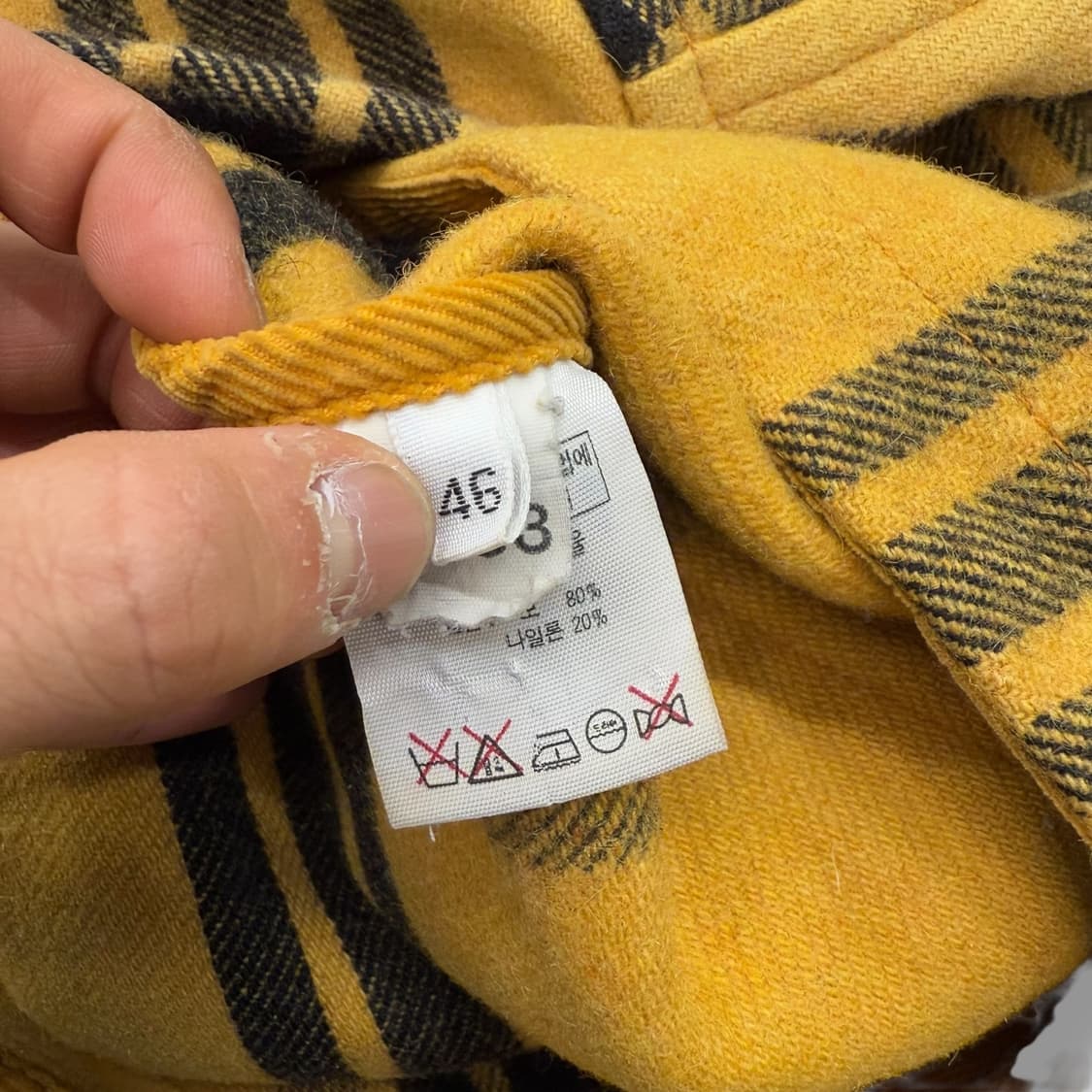 베네통 울 체크코트 r1819  상품이미지7