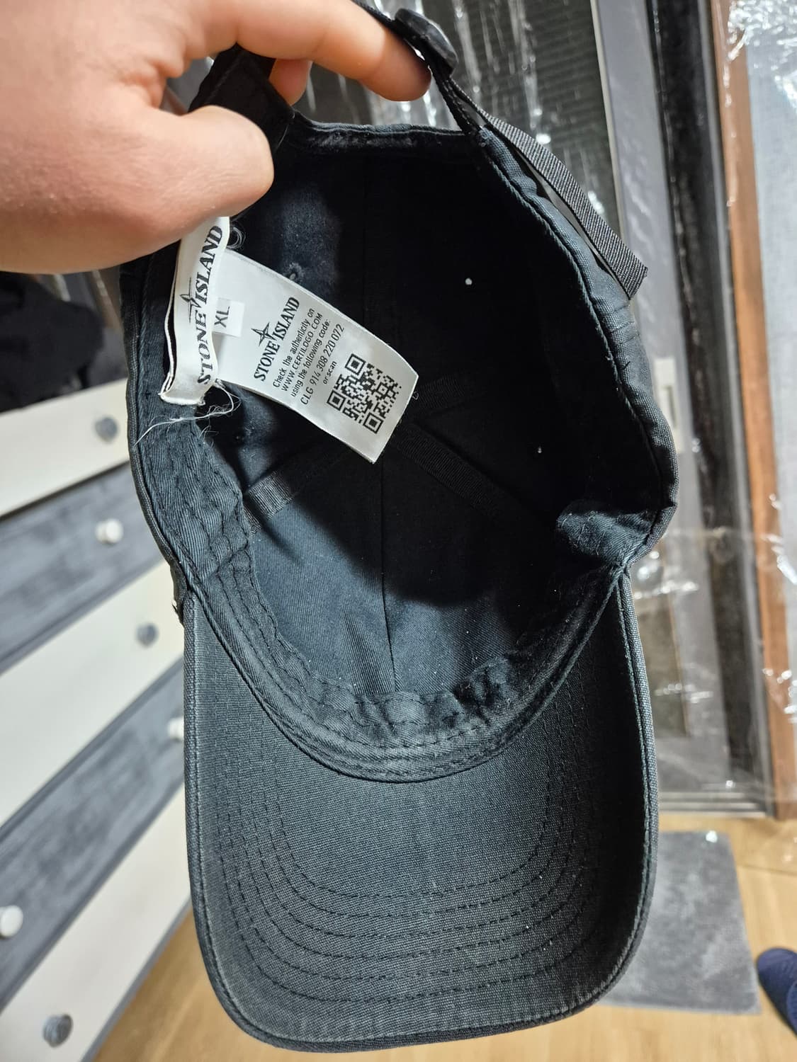 [XL] 19SS 스톤아일랜드 면 볼캡 모자 블랙 검정 상품이미지7