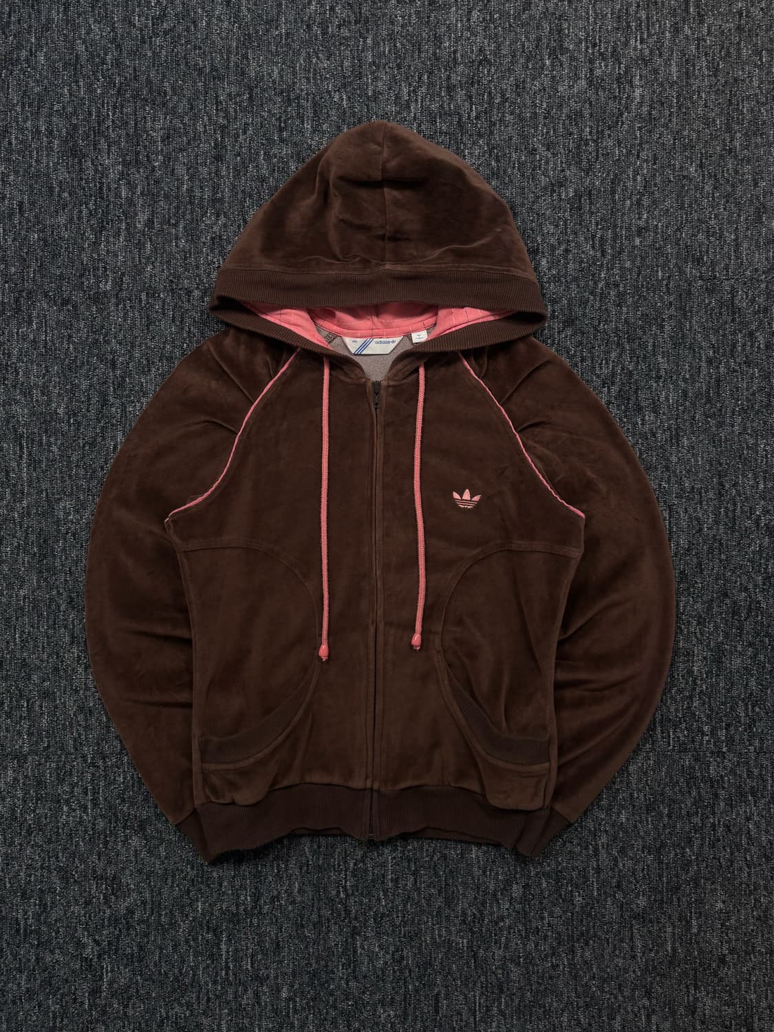아디다스 브라운 벨벳 후드집업 상품이미지3